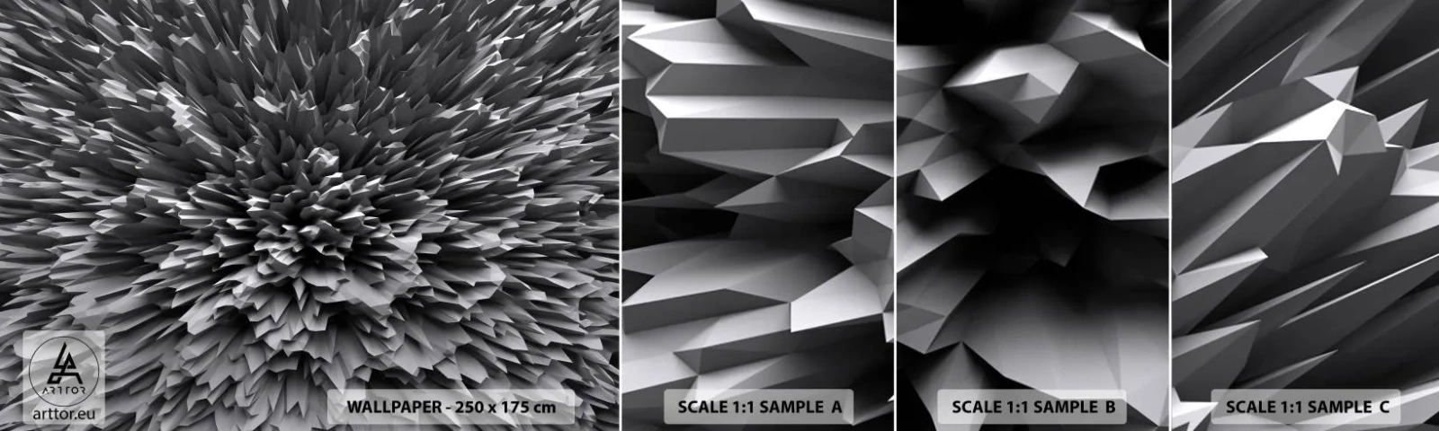 Muestra de fotomural autoadhesivo Deluxe Sticker - No puede ser más afilado - 3D, Moderno, Tridimensional - 100x30 cm