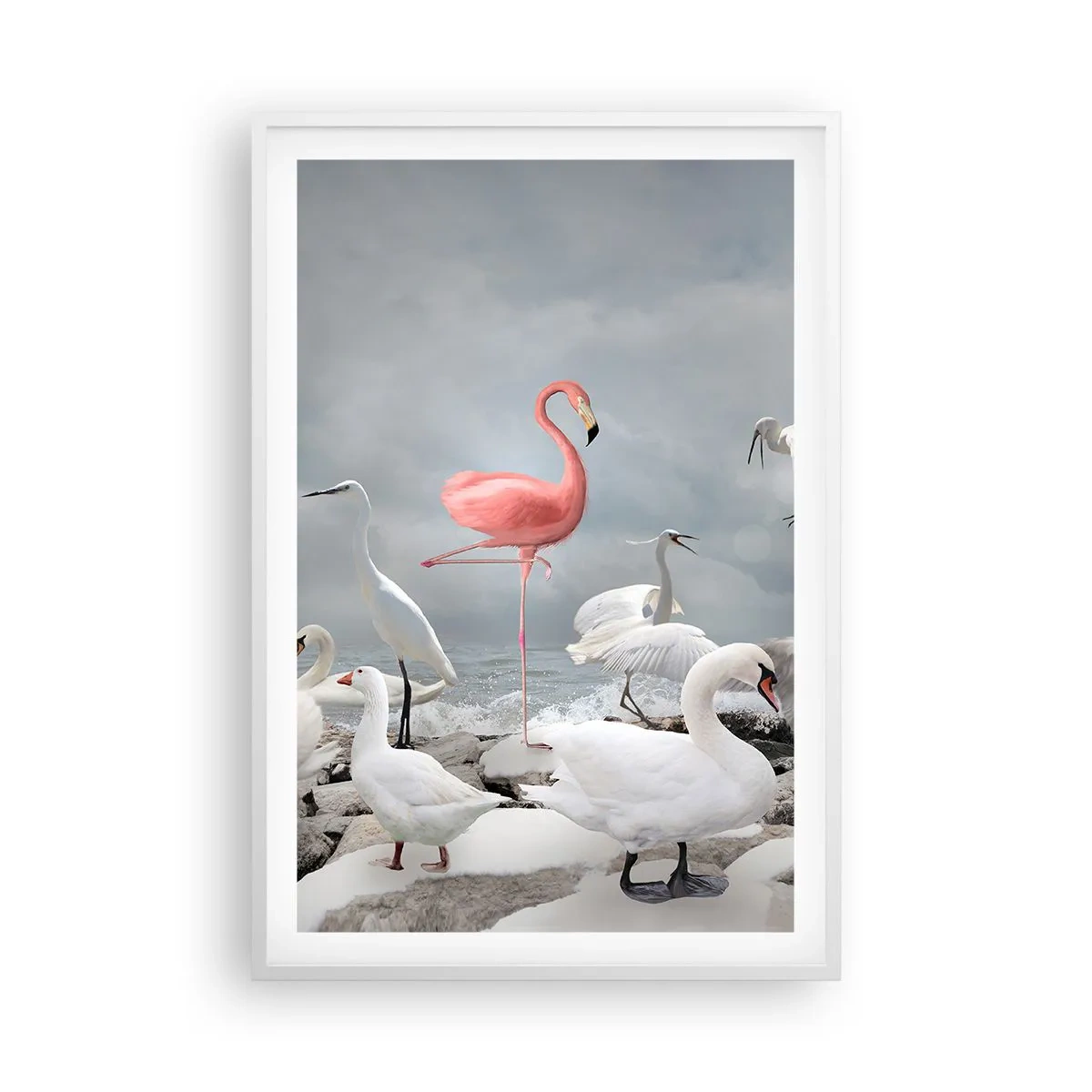 Póster en marco blanco - ¿De dónde vengo? - 61x91 cm