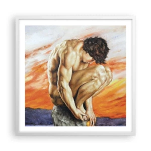 Póster en marco blanco - Sumergido en sí mismo - 60x60 cm