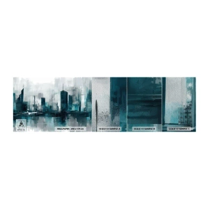 Muestra de fotomural Premium Sand - Ciudad color lluvia - Ciudad, Arquitectura, Pedazo - 100x30 cm