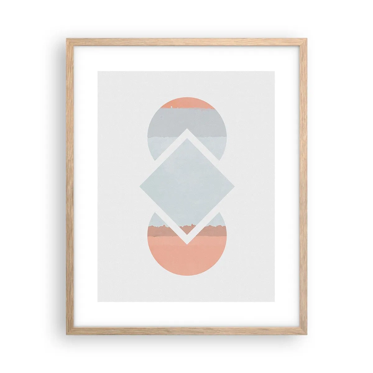 Póster en marco roble claro - Arte geométrico - 40x50 cm