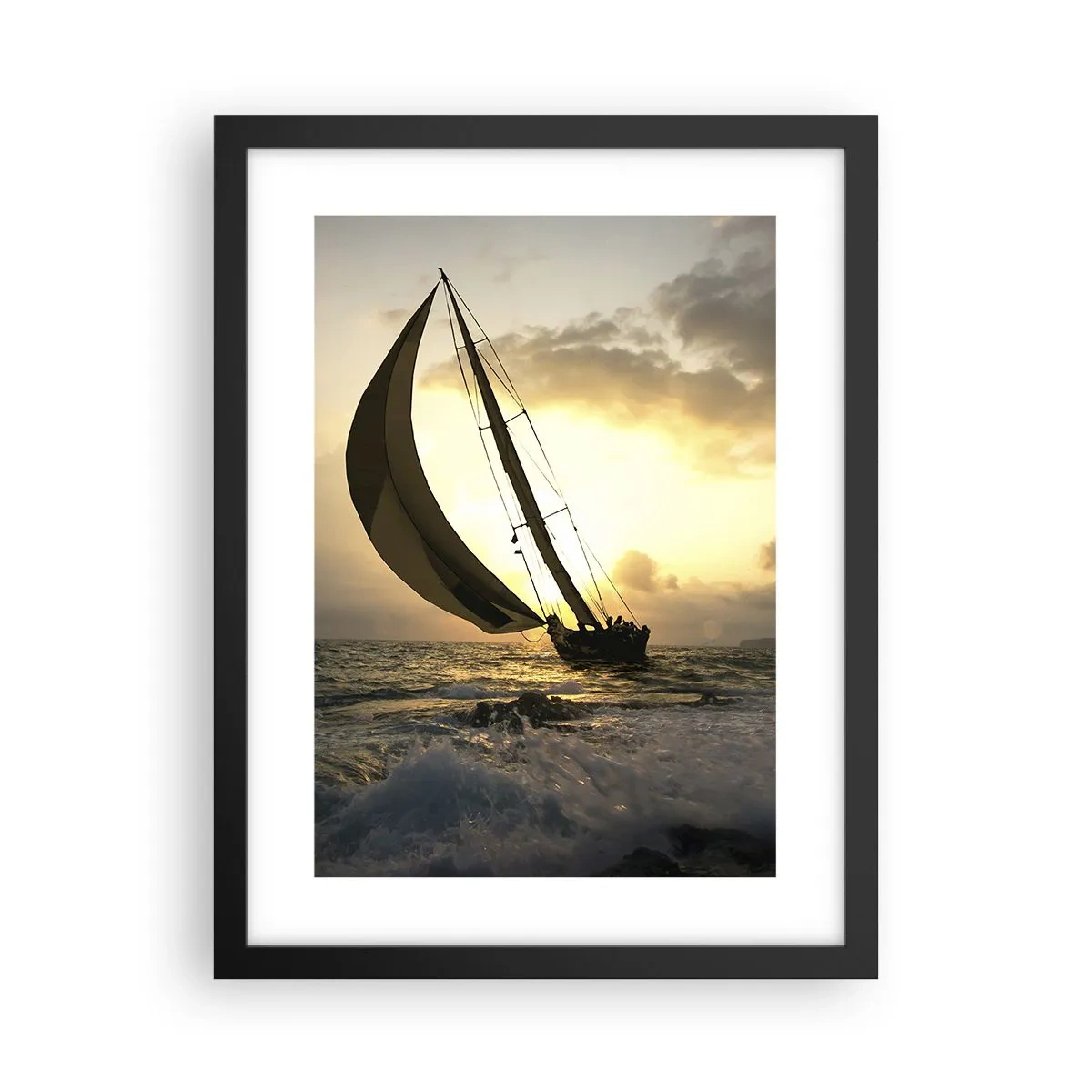 Póster en marco negro - En contra y a favor del viento - 30x40 cm