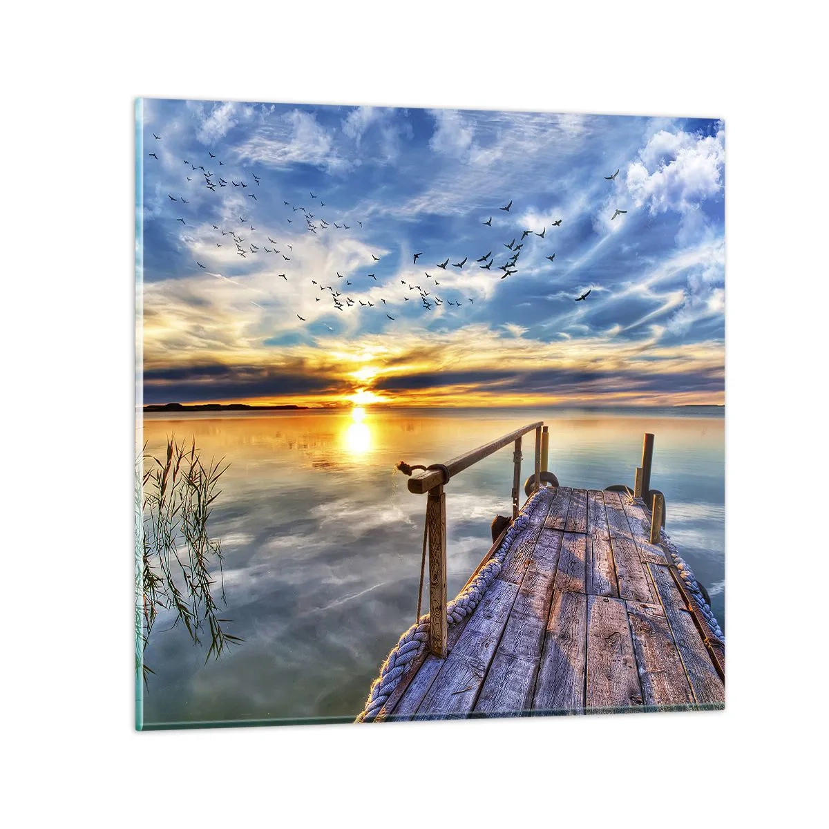 Cuadro sobre vidrio - Impresiones sobre Vidrio - El viento se va a descansar - 40x40 cm