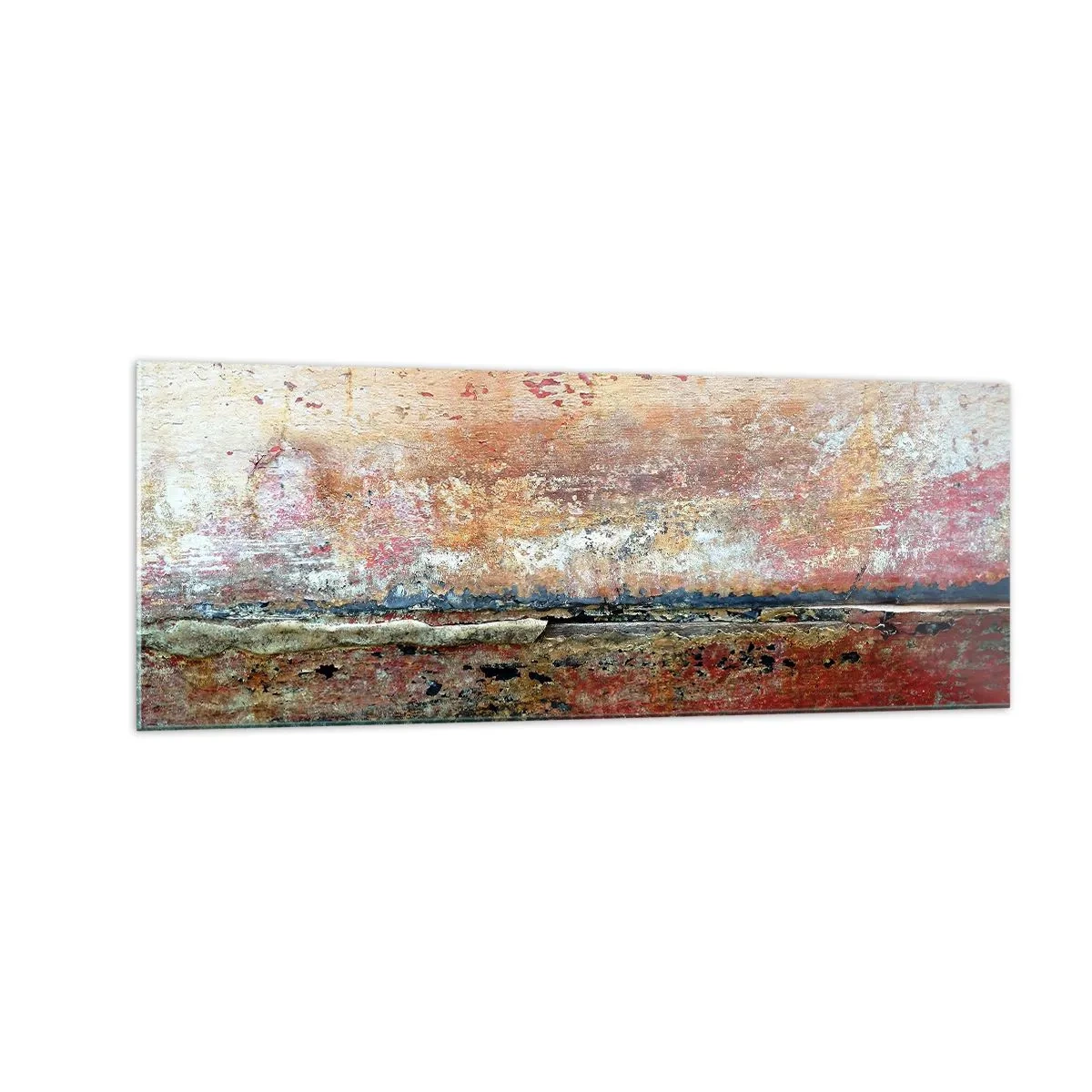 Cuadro sobre vidrio - Impresiones sobre Vidrio - Una composición abstracta inspirada en el mar y la naturaleza. - 140x50cm - Tal vez sea el mar - Decoración de pared moderna para salón y dormitorio ARTTOR