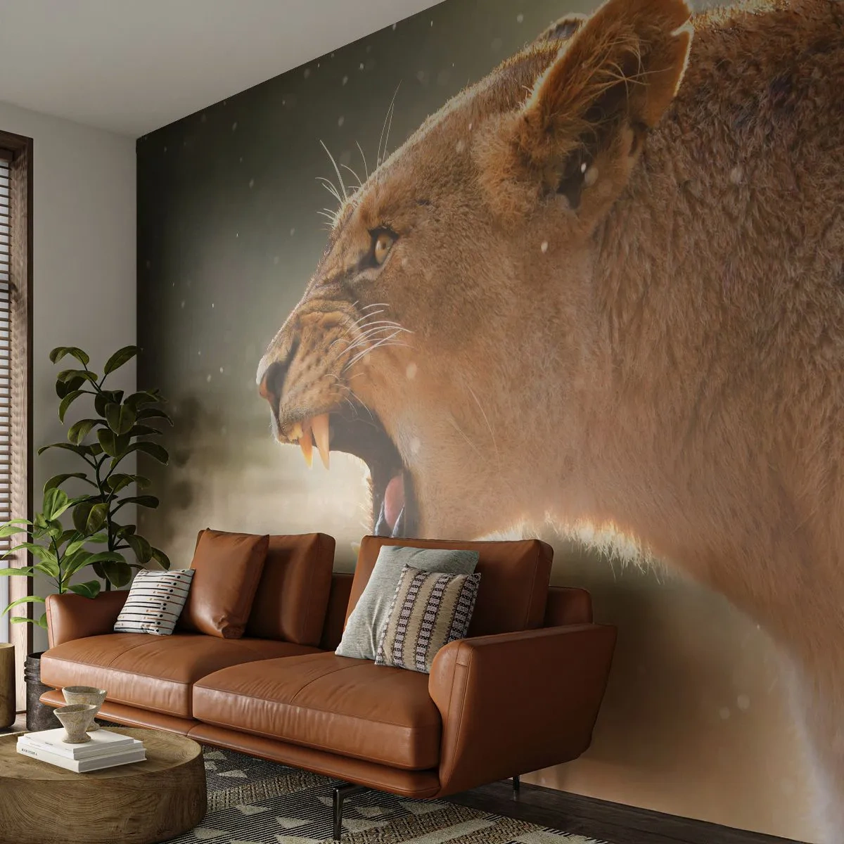 Fotomural Premium Canvas - Silencio, es mi turno de palabra - animales, León, África - 200x140 cm