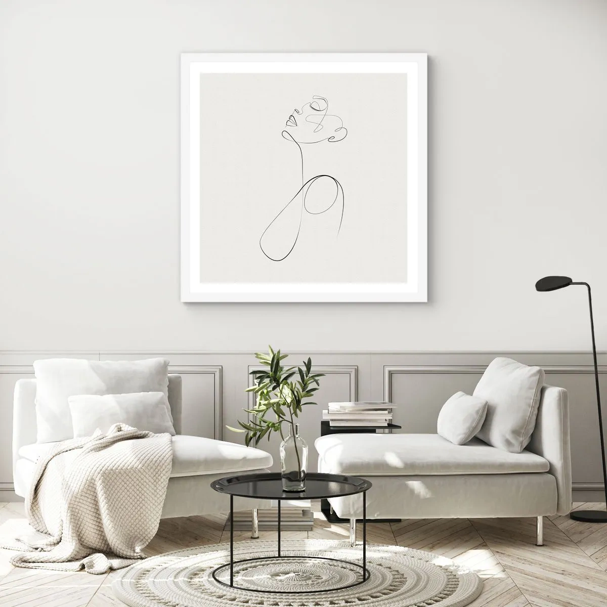 Póster en marco blanco - En el bucle de los sueños - 30x30 cm