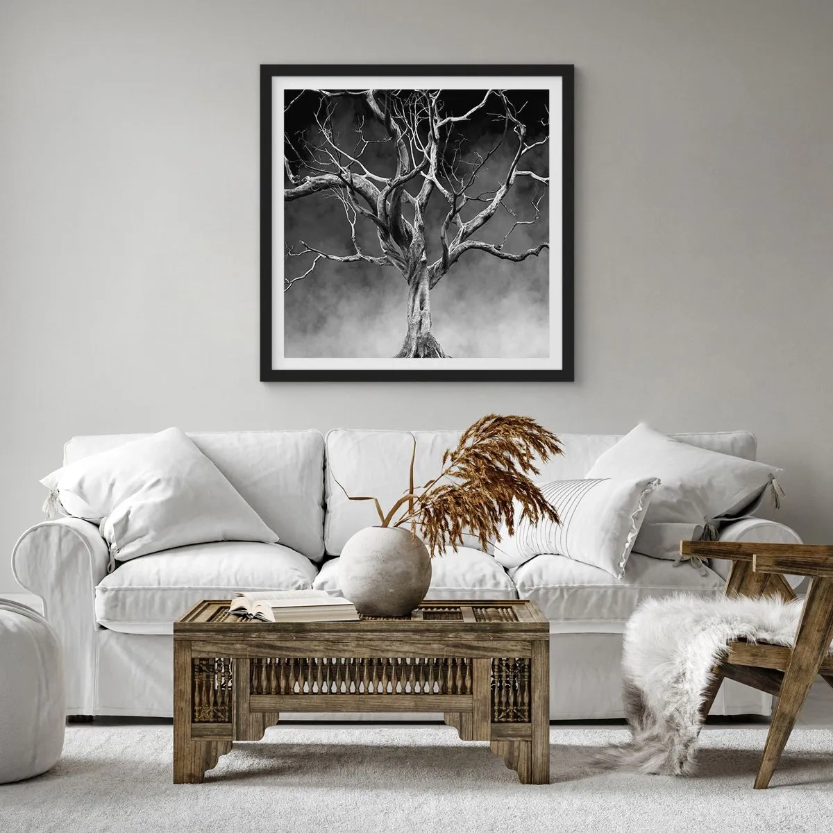 Póster en marco negro - Primordial y sagrado - 30x30 cm