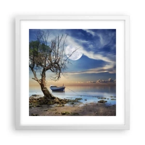 Póster en marco blanco - ¿Es el final o el principio? - 40x40 cm