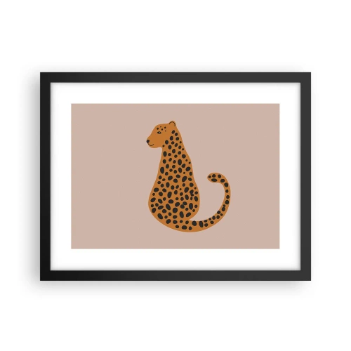 Póster en marco negro - El estampado de leopardo está de moda - 40x30 cm