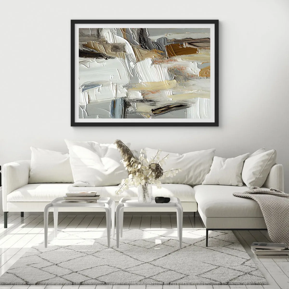 Póster en marco negro - Estratificación de colores - 91x61 cm