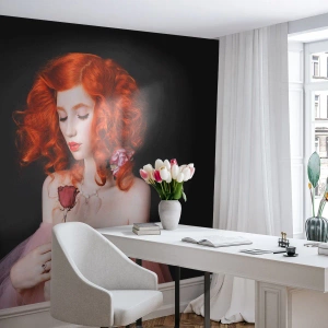 Fotomural Premium Canvas - En estilo barroco - Mujer, Modelo, Rosa - 500x350 cm