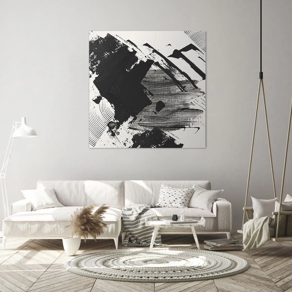 Cuadro sobre lienzo - Impresión de Imagen - Abstracción: la expresión del negro - 70x70 cm