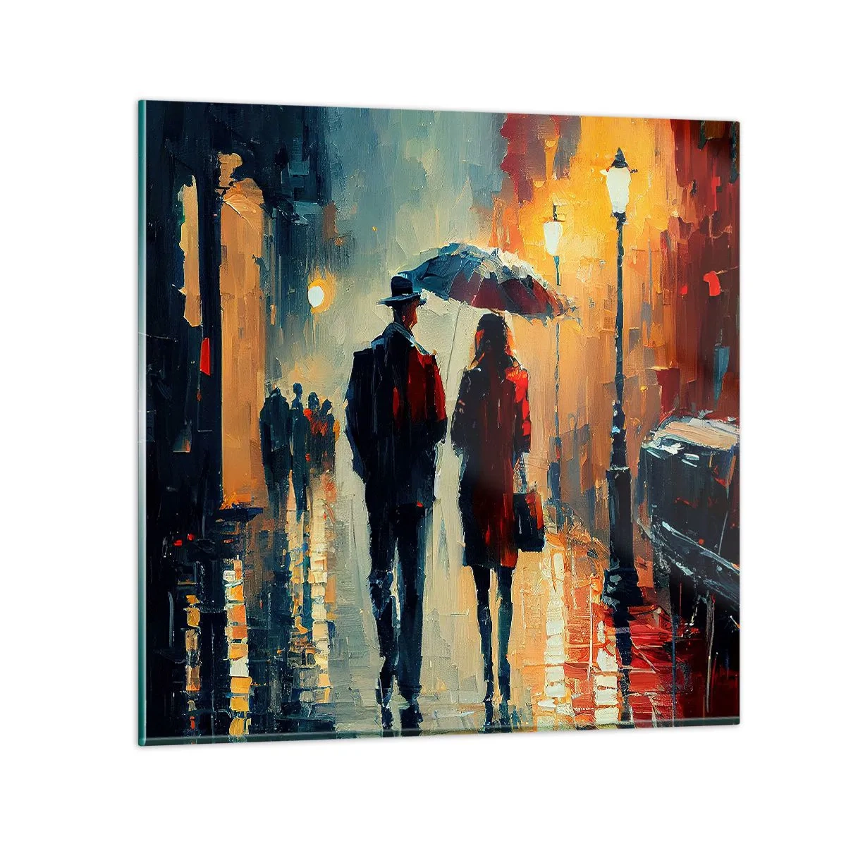 Cuadro sobre vidrio - Impresiones sobre Vidrio - Historia de amor urbana - 40x40 cm