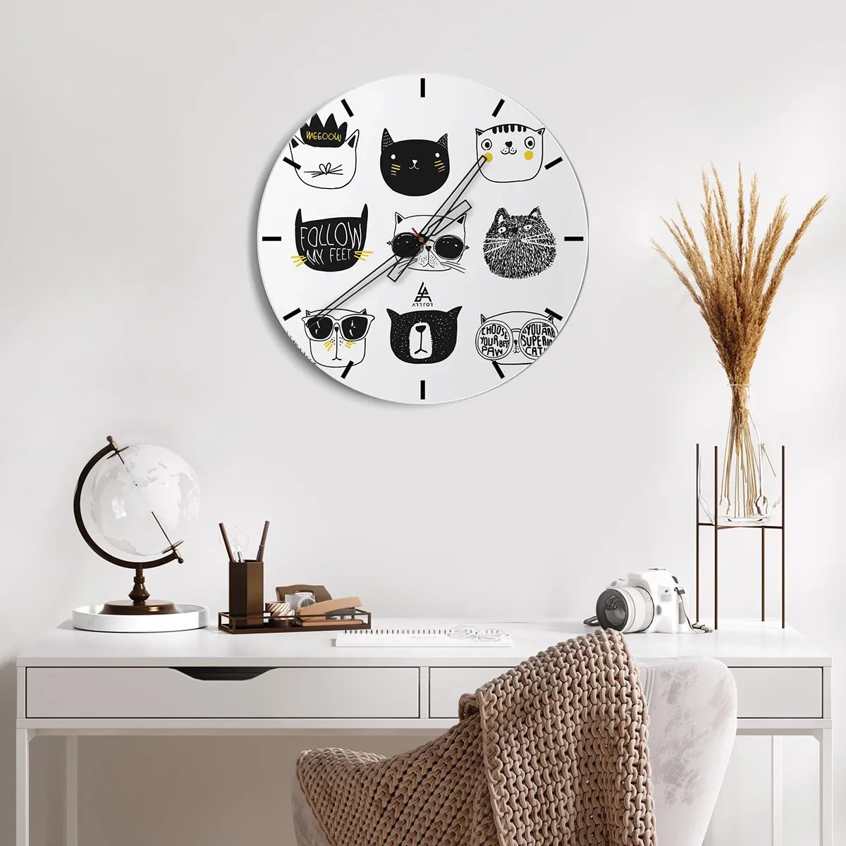 Reloj de pared - Reloj de vidrio - Cada uno diferente - 30x30 cm