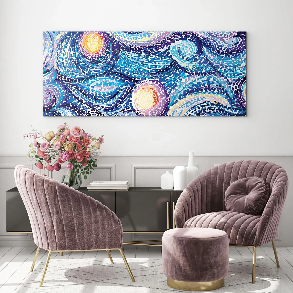 Cuadro sobre vidrio - Impresiones sobre Vidrio - De un cuadro de Van Gogh - 100x40 cm
