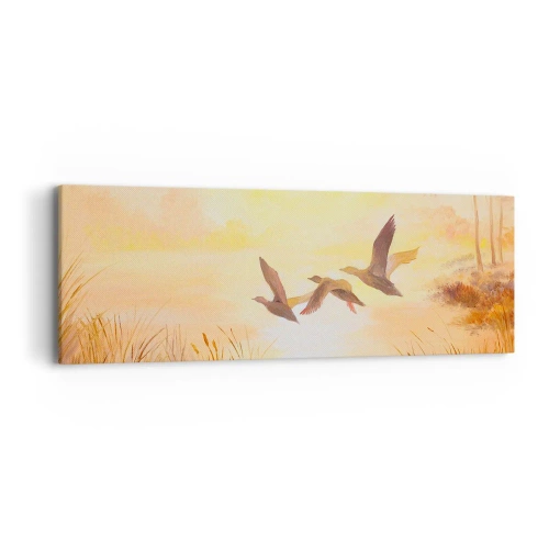 Cuadro sobre lienzo - Impresión de Imagen - El comienzo de un largo viaje - 90x30 cm