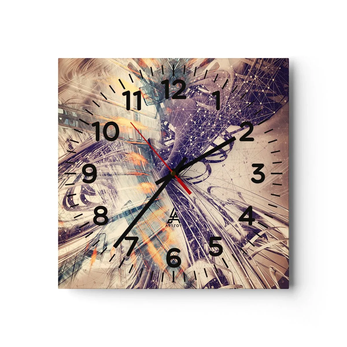 Reloj de pared - Reloj de vidrio - Con mucha prisa - 30x30 cm