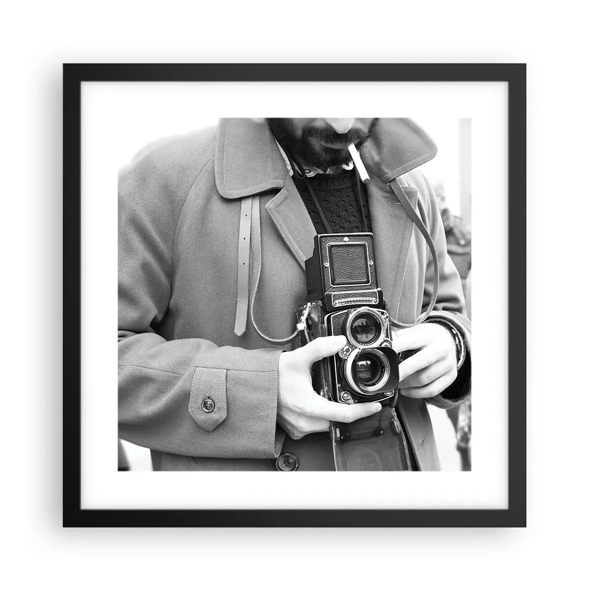 Póster en marco negro - En estilo retro - 40x40 cm