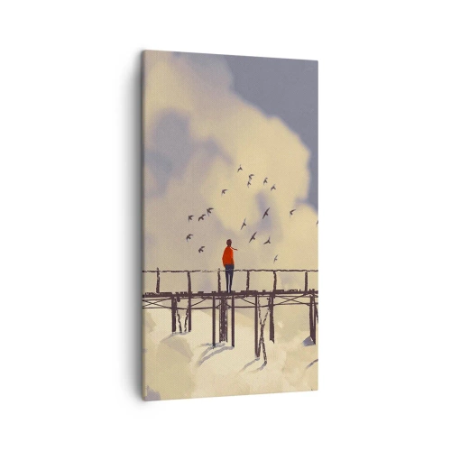 Cuadro sobre lienzo - Impresión de Imagen - Anhelo azul - 45x80 cm