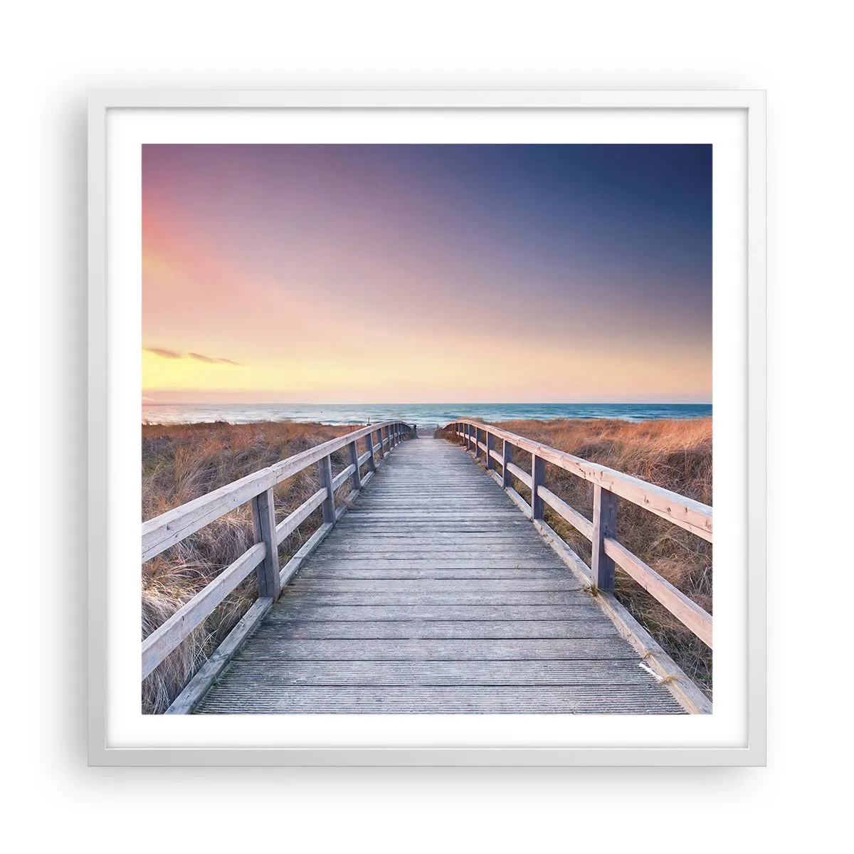 Póster en marco blanco - Aurora vespertina del Báltico - 60x60 cm