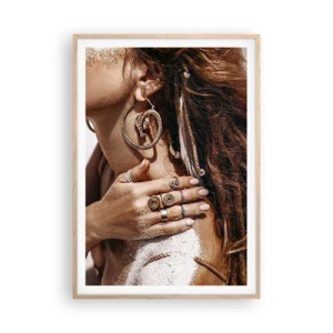 Póster en marco roble claro - Reina de la playa salvaje - 70x100 cm