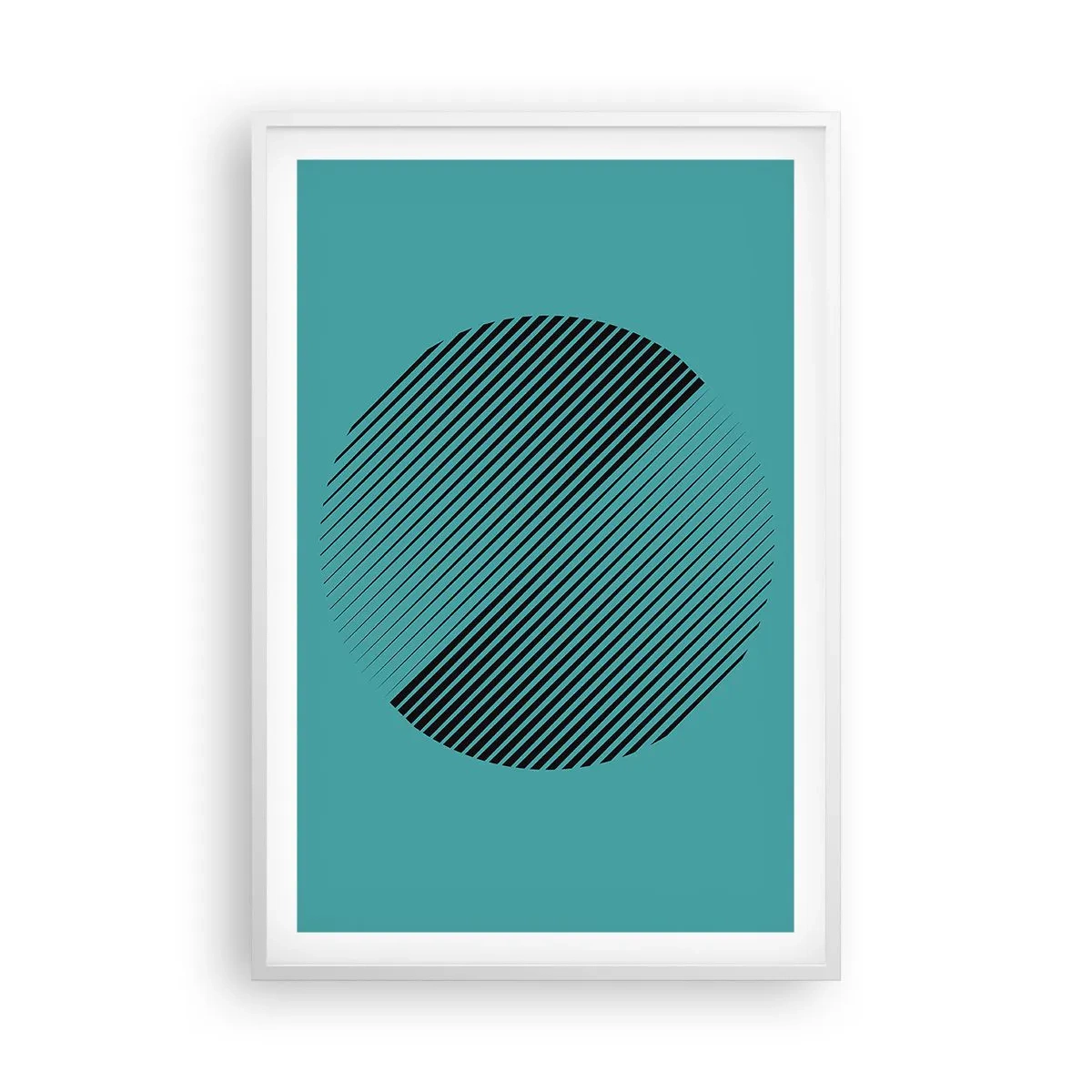 Póster en marco blanco - El círculo: una variación geométrica - 61x91 cm