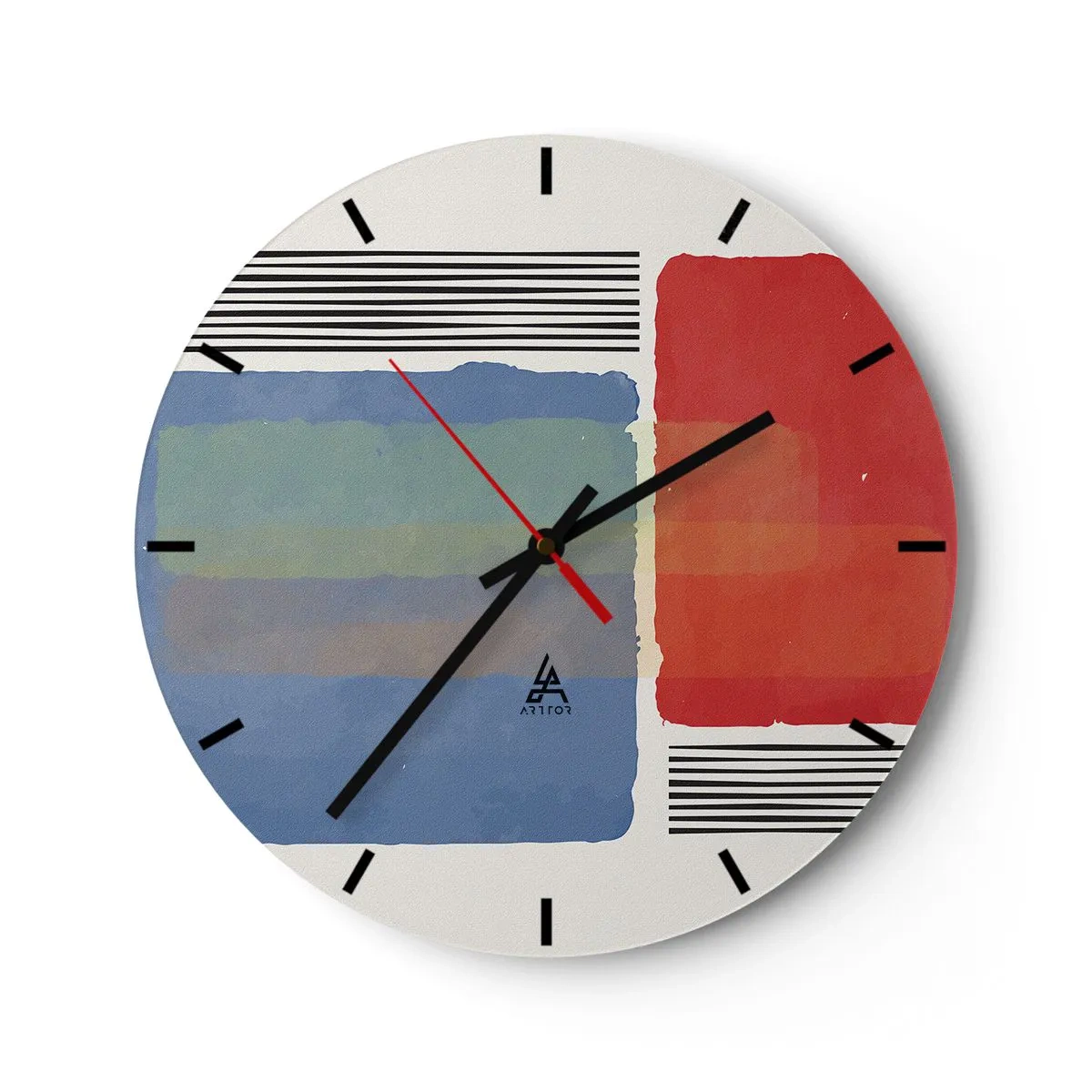 Reloj de pared - Reloj de vidrio - Espíritu y alma de la geometría - 40x40 cm