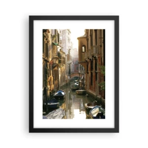 Póster en marco negro - En un callejón veneciano - 30x40 cm