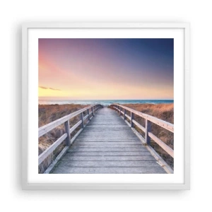 Póster en marco blanco - Aurora vespertina del Báltico - 50x50 cm