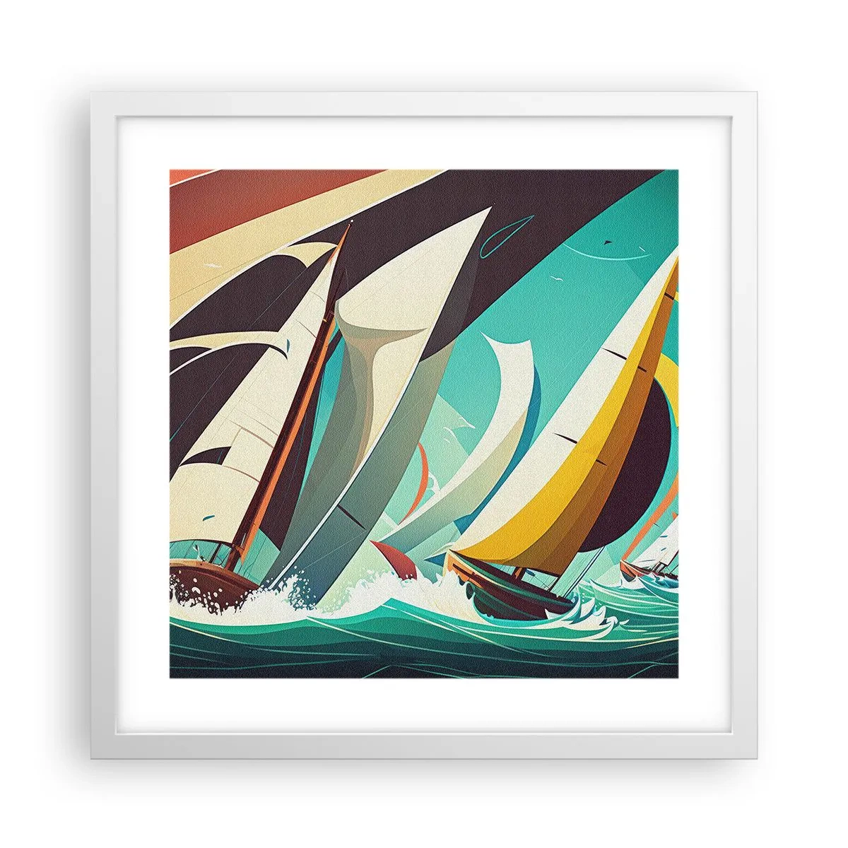 Póster en marco blanco - Afrontar los elementos - 40x40 cm