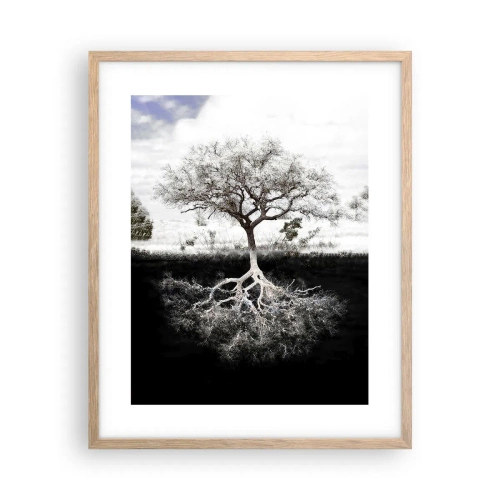 Póster en marco roble claro - Descubrir la naturaleza del mundo - 40x50 cm