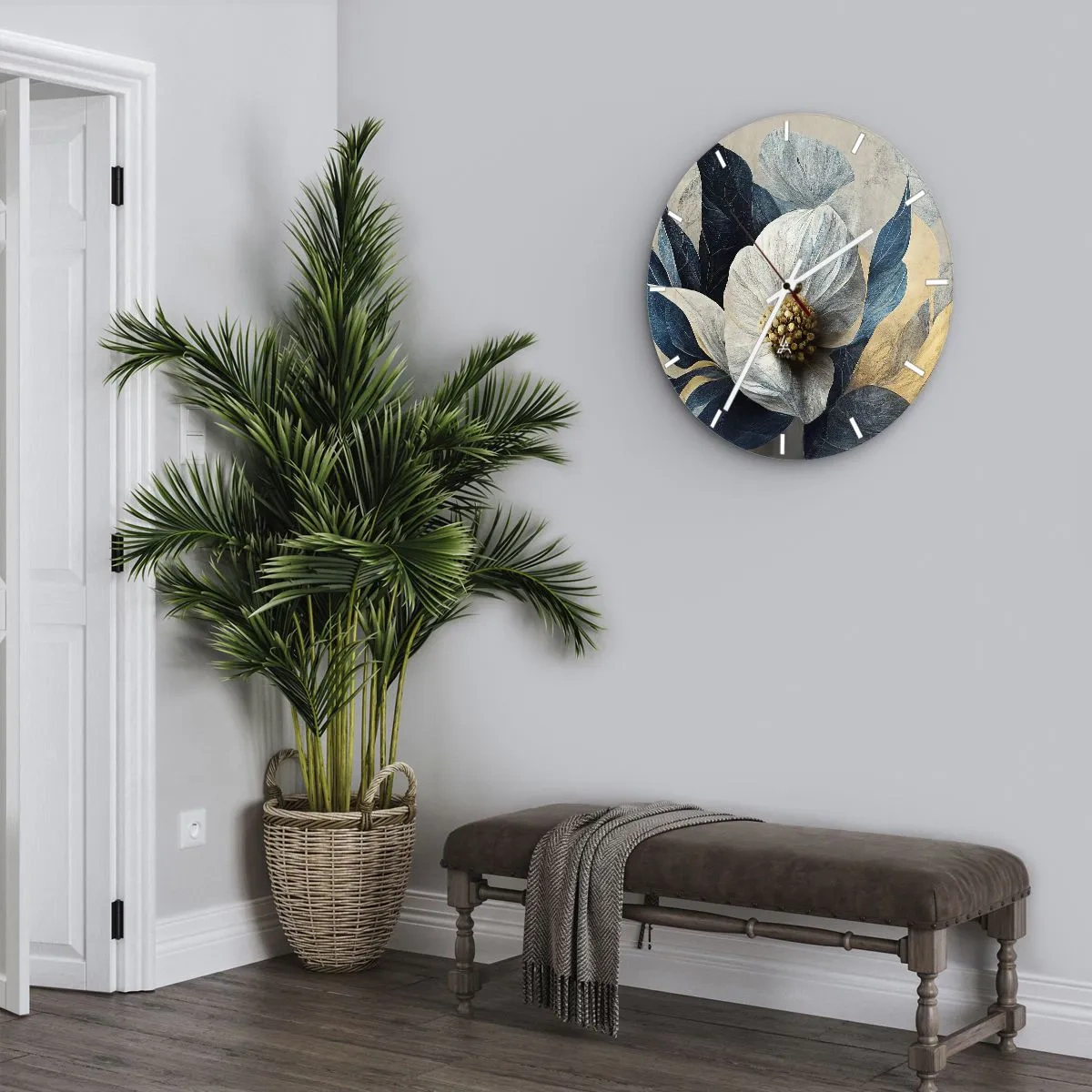 Reloj de pared - Reloj de vidrio - Con un corazón de oro - 30x30 cm