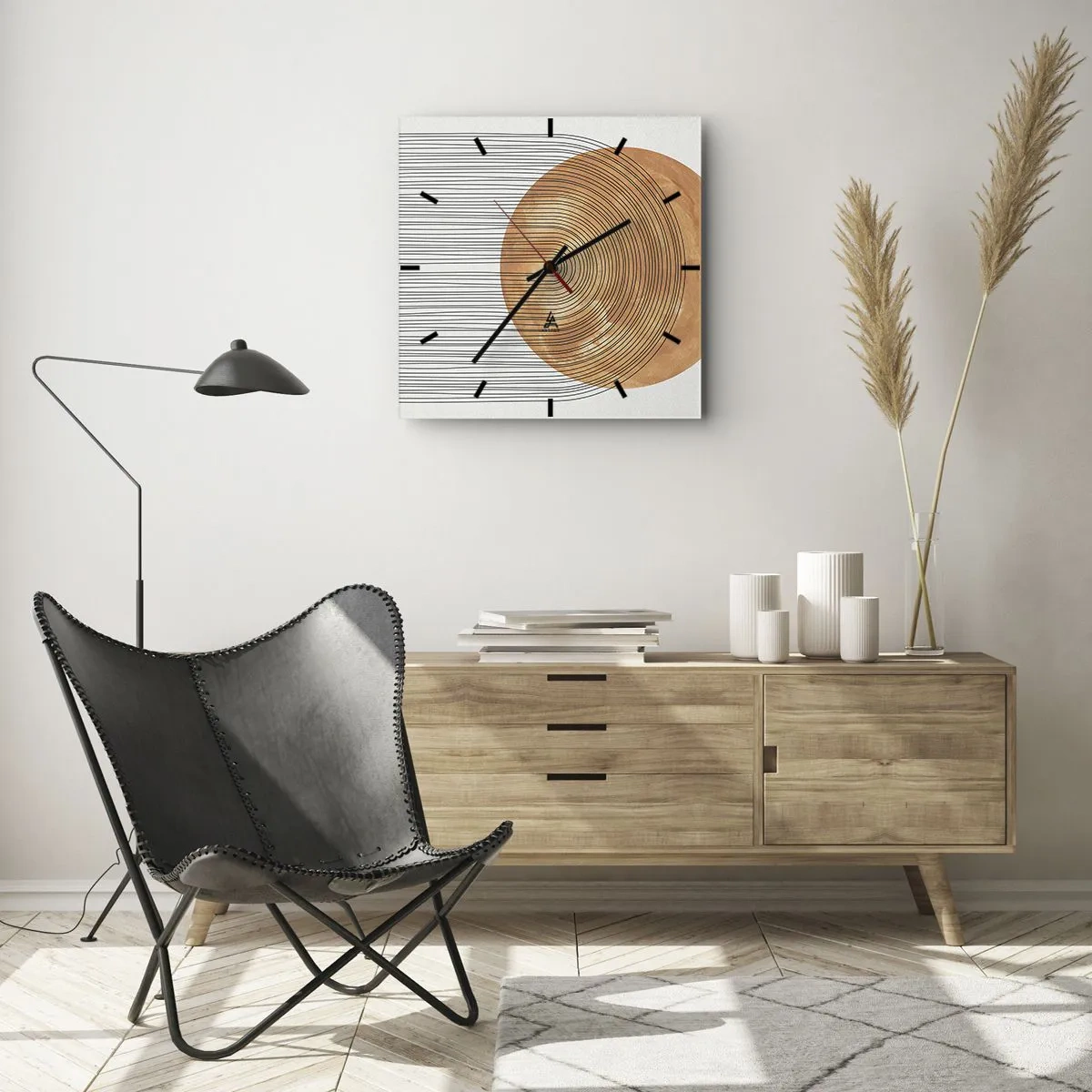 Reloj de pared - Reloj de vidrio - Una composición soleada - 40x40 cm