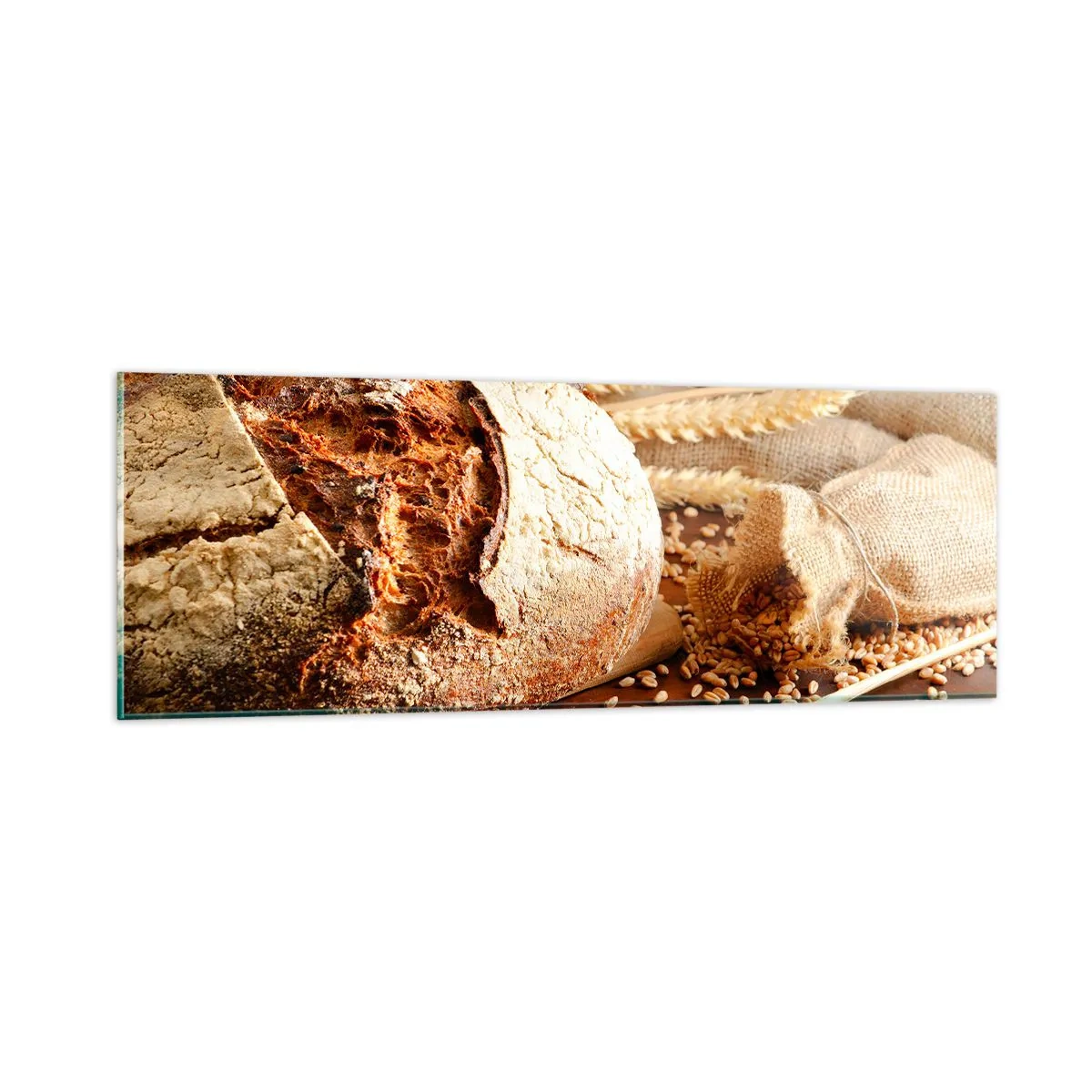 Cuadro sobre vidrio - Impresiones sobre Vidrio - Apetitoso, fragante, crujiente - 90x30 cm