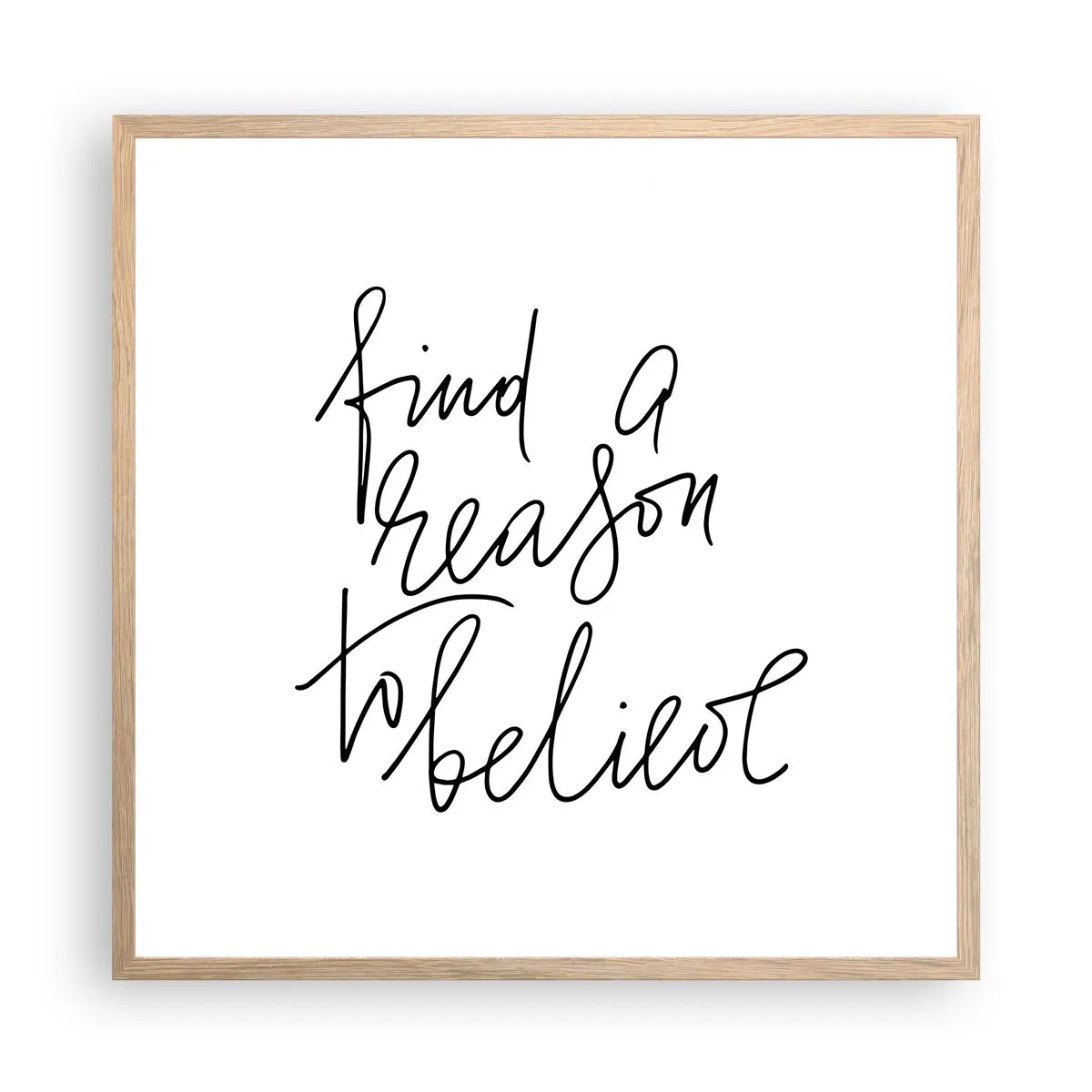 Póster en marco roble claro - Es posible - 60x60 cm