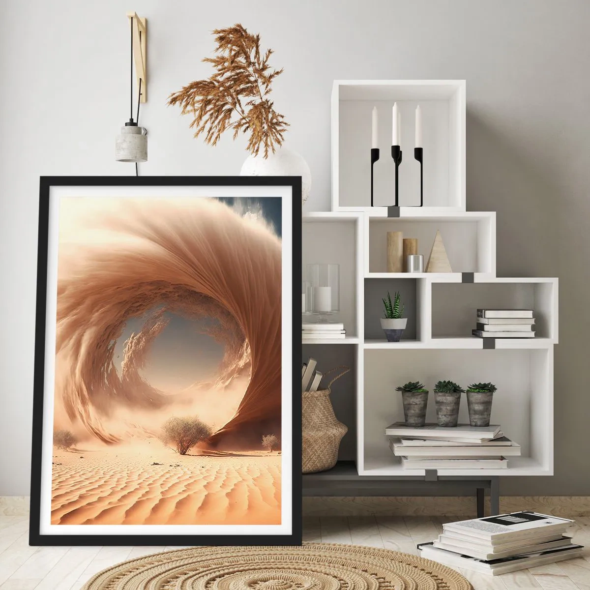 Póster en marco negro - Portal abierto - 30x40 cm