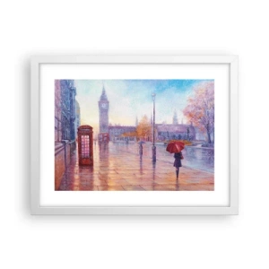 Póster en marco blanco - Un día de otoño en Londres - 40x30 cm