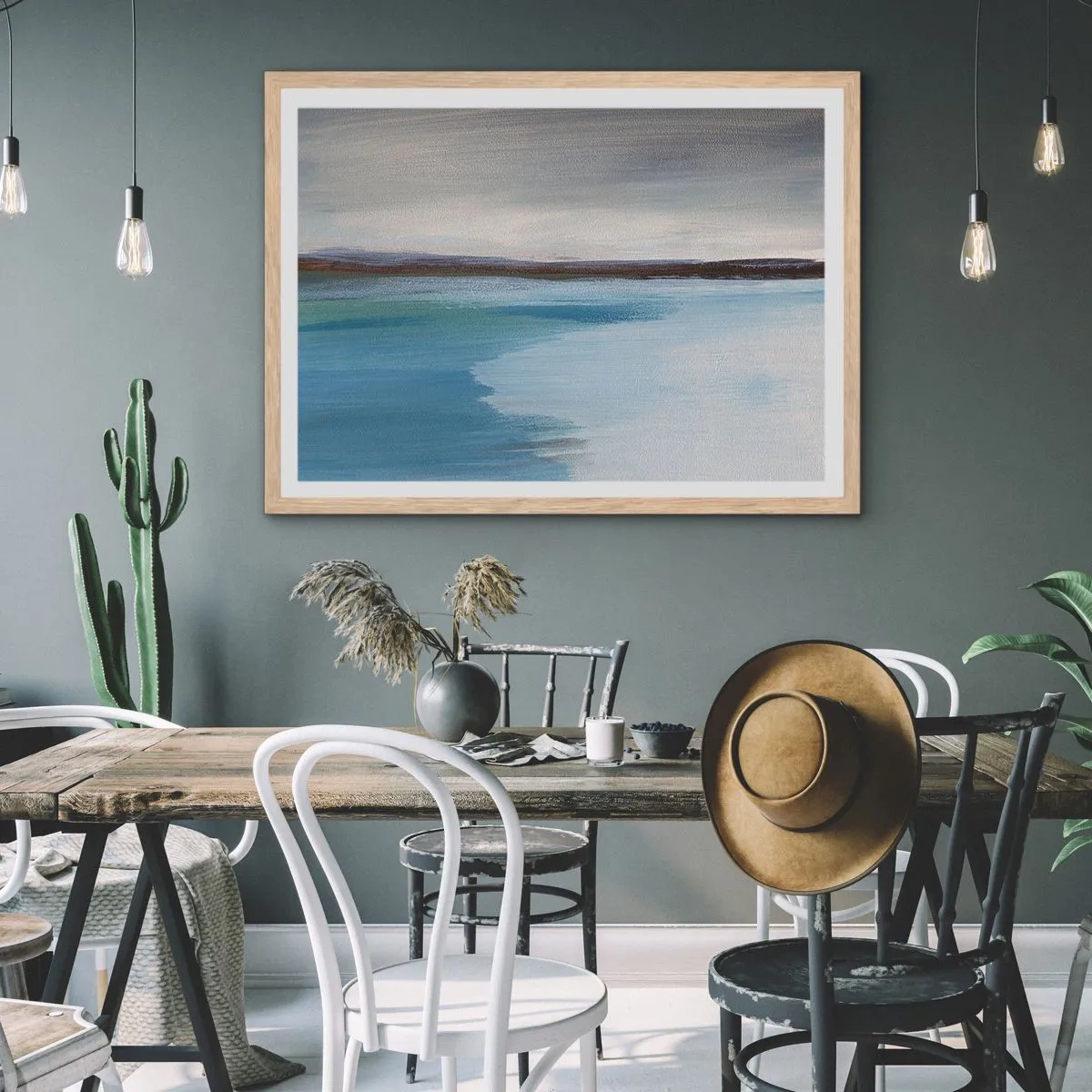 Póster en marco roble claro - Paisaje horizontal - 100x70 cm