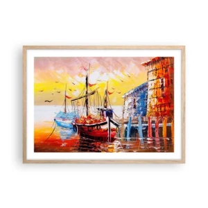 Póster en marco roble claro - Feliz regreso - 70x50 cm