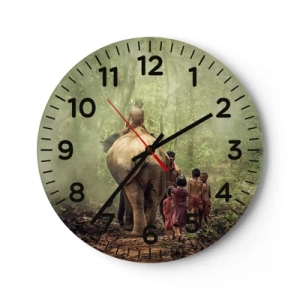 Reloj de pared - Reloj de vidrio - El nuevo libro de la selva - 30x30 cm