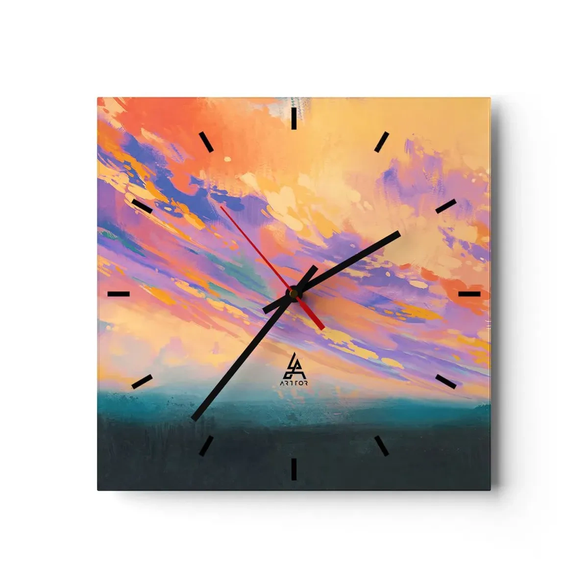 Reloj de pared - Reloj de vidrio - Fuerza de atracción - 40x40 cm