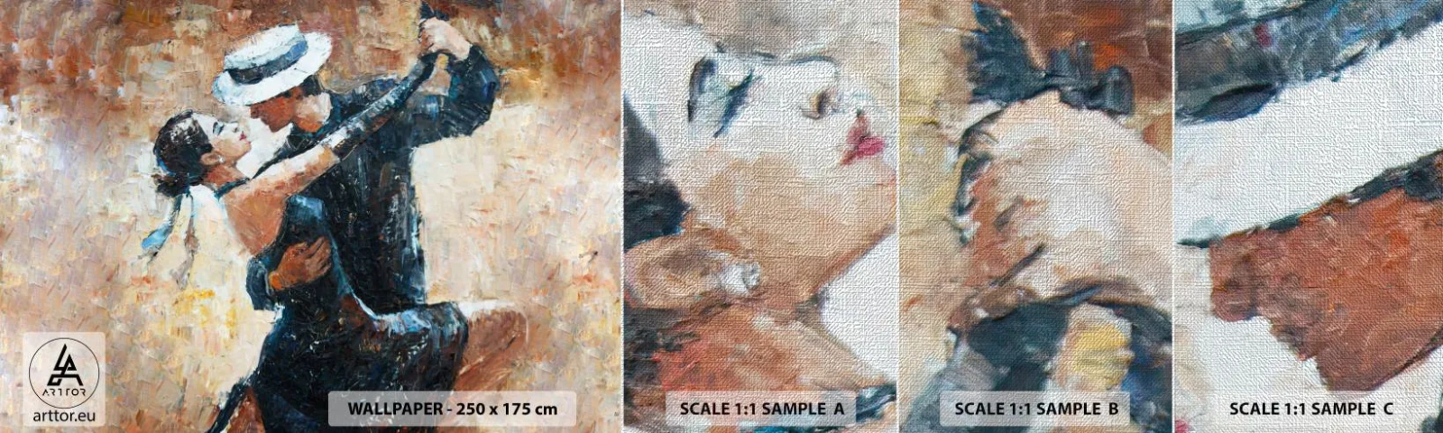 Muestra de fotomural Premium Canvas - Estilo Rudolf Valentino - Abstracción, Bailar, Tango - 100x30 cm