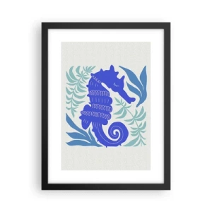 Póster en marco negro - En una pradera submarina - 30x40 cm