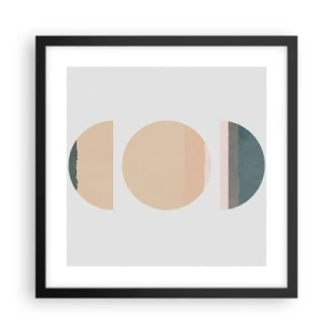 Póster en marco negro - Círculo tras círculo - 40x40 cm