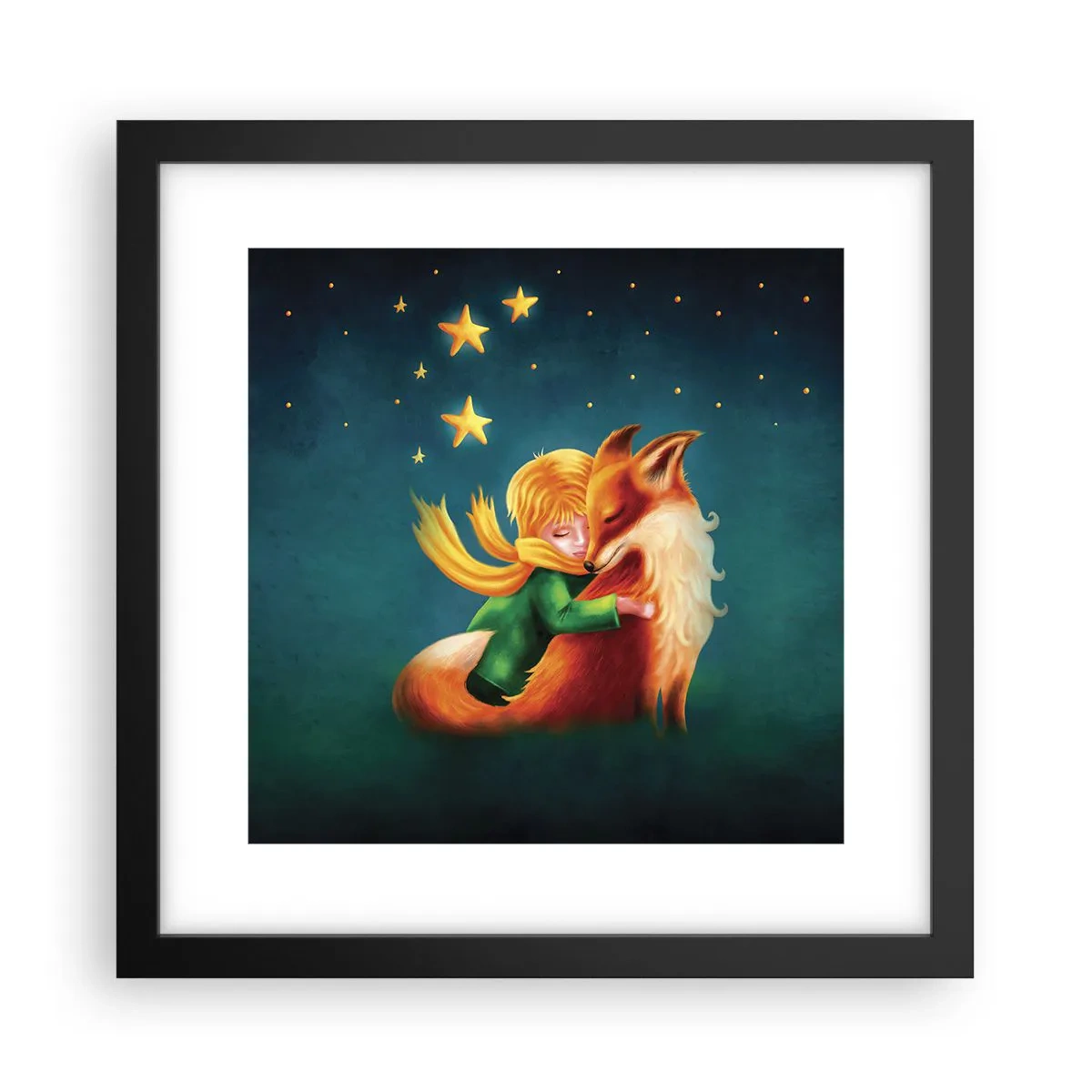 Póster en marco negro - El Principito - 30x30 cm