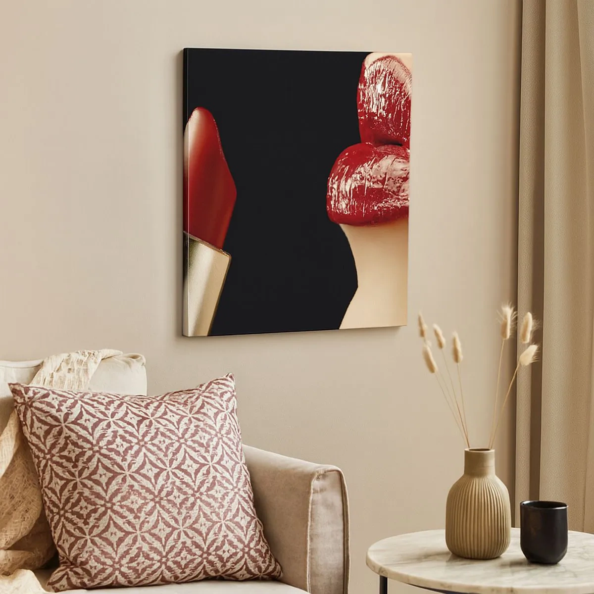 Cuadro sobre lienzo - Impresión de Imagen - Sensualidad y brillo del carmín - 30x30 cm