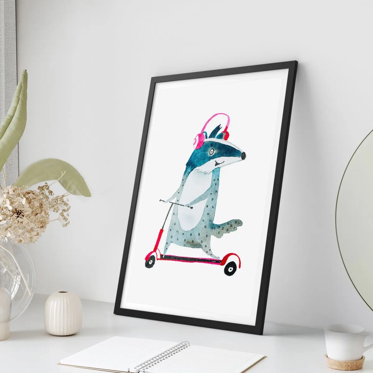 Póster en marco negro - Alegrías de tejón - 61x91 cm