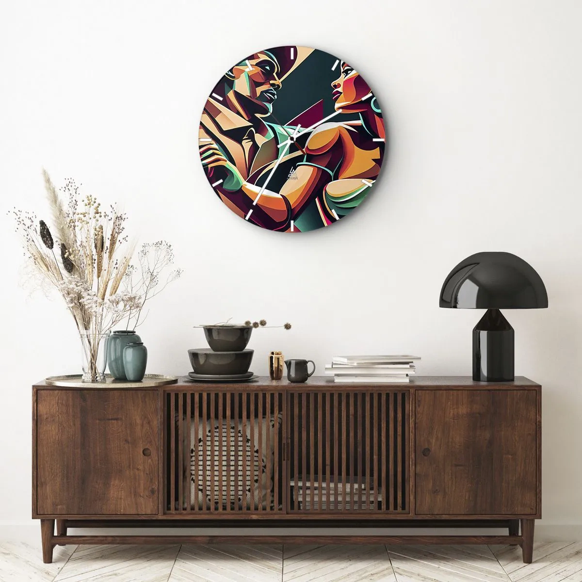 Reloj de pared - Reloj de vidrio - Al ritmo del corazón - 40x40 cm