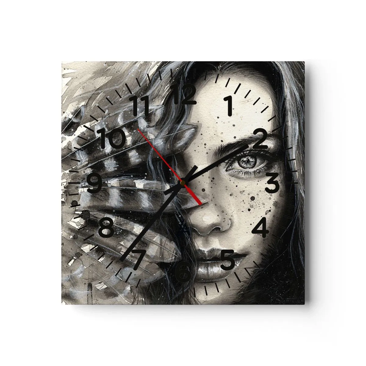 Reloj de pared - Reloj de vidrio - Belleza salvaje - 40x40 cm
