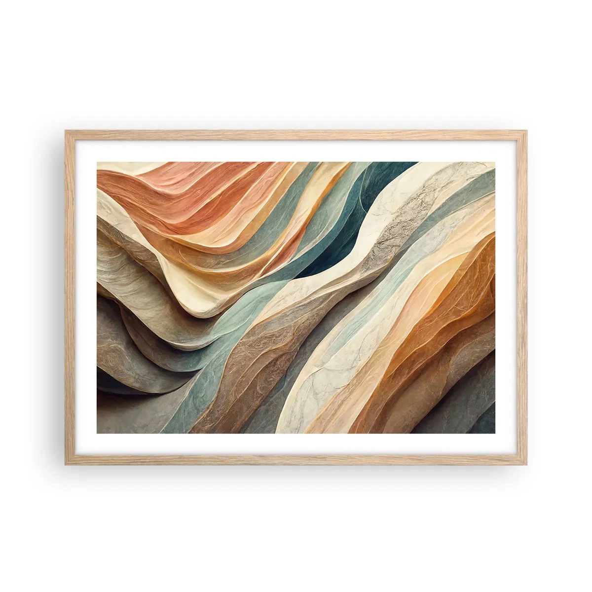 Póster en marco roble claro - Momentos previos al cambio - 70x50 cm